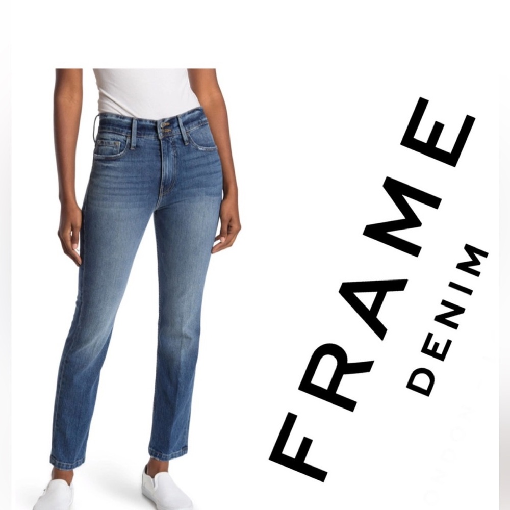 Frame Heritage Le Sylvie Slender Straight Leg Jeans Bowie blue